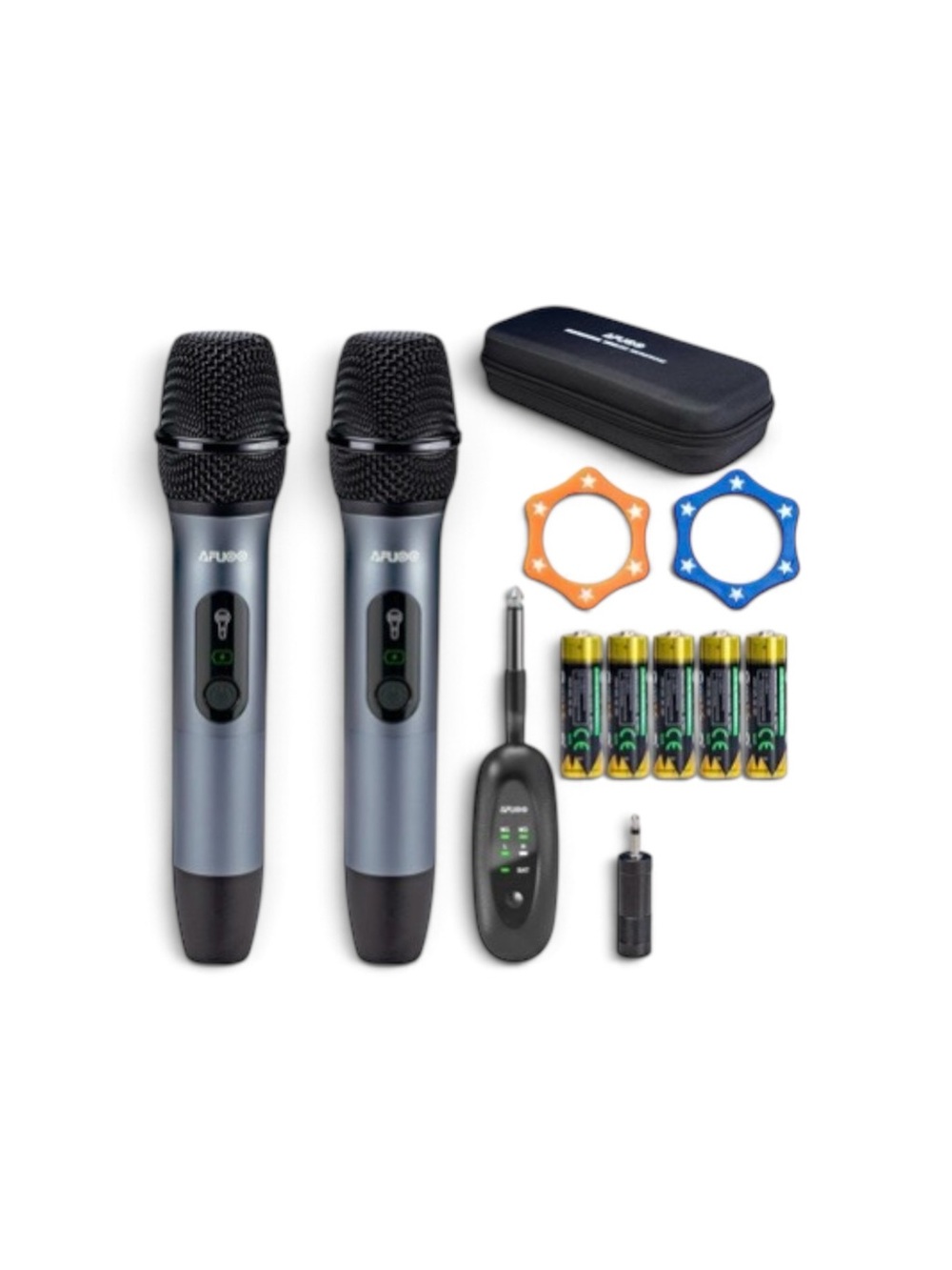 AFUOO Professional Wireless Microphones, Set of 2 w/ Storage Case, NEW